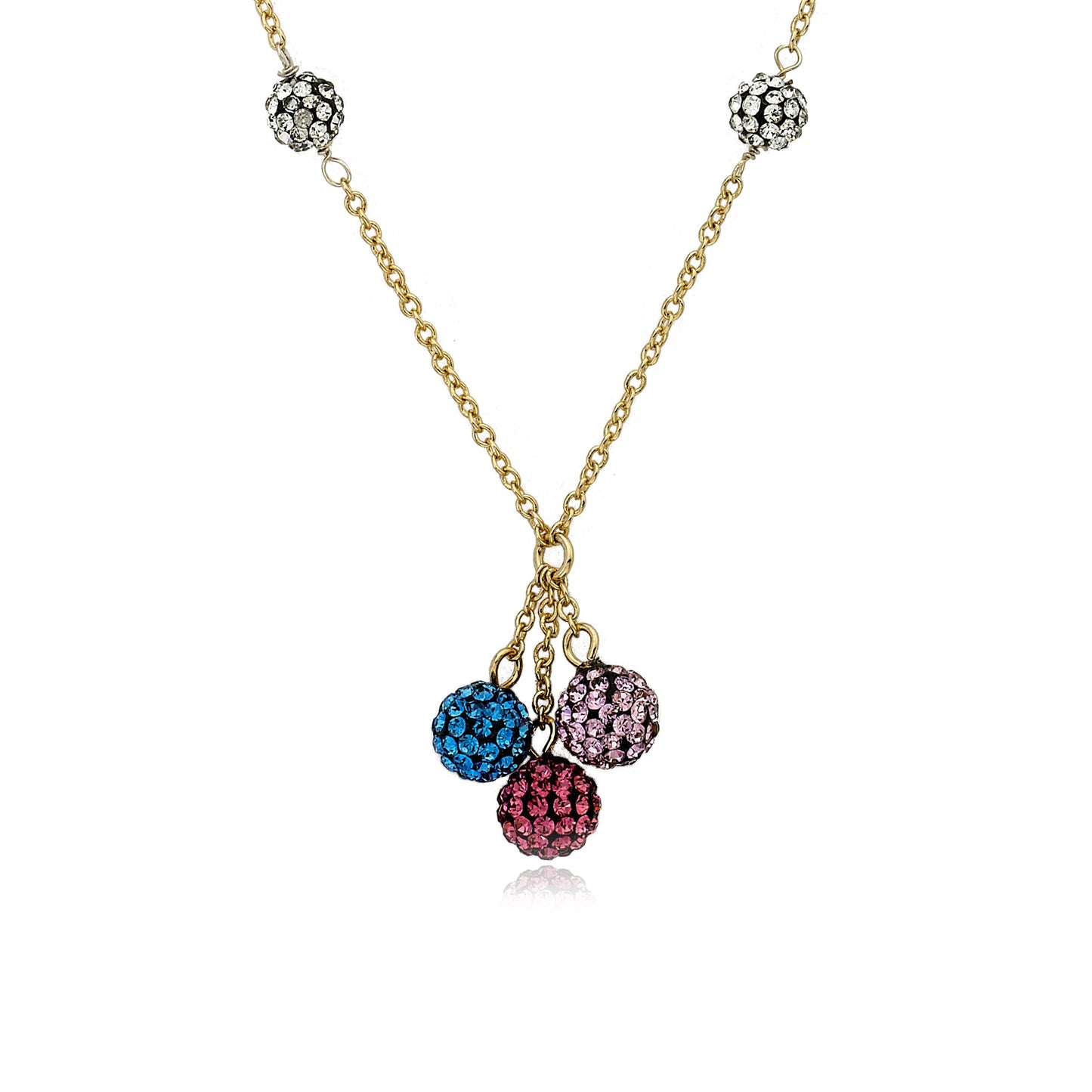 Crystal Ball Cluster Necklace