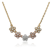 Cubic Zirconia Flowers Necklace