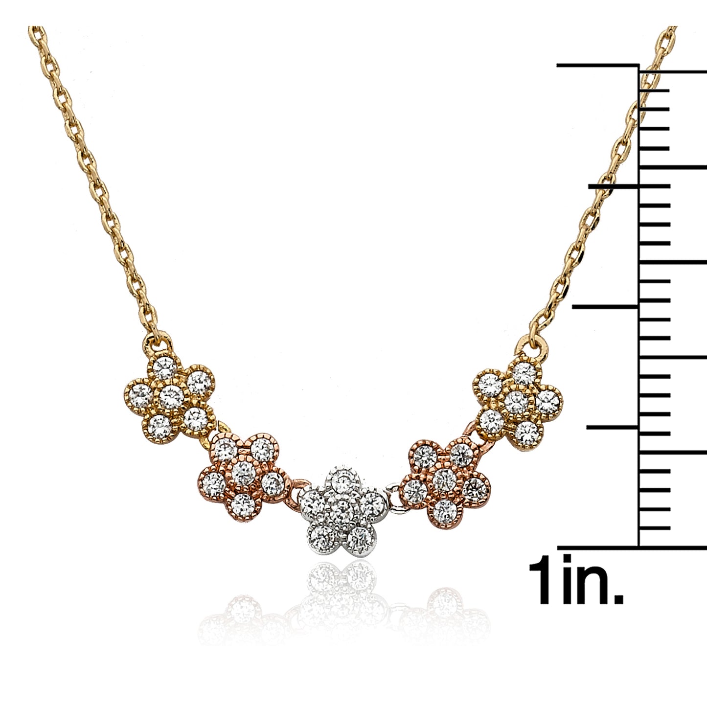 Cubic Zirconia Flowers Necklace