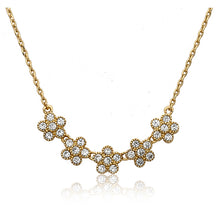 Cubic Zirconia Flowers Necklace