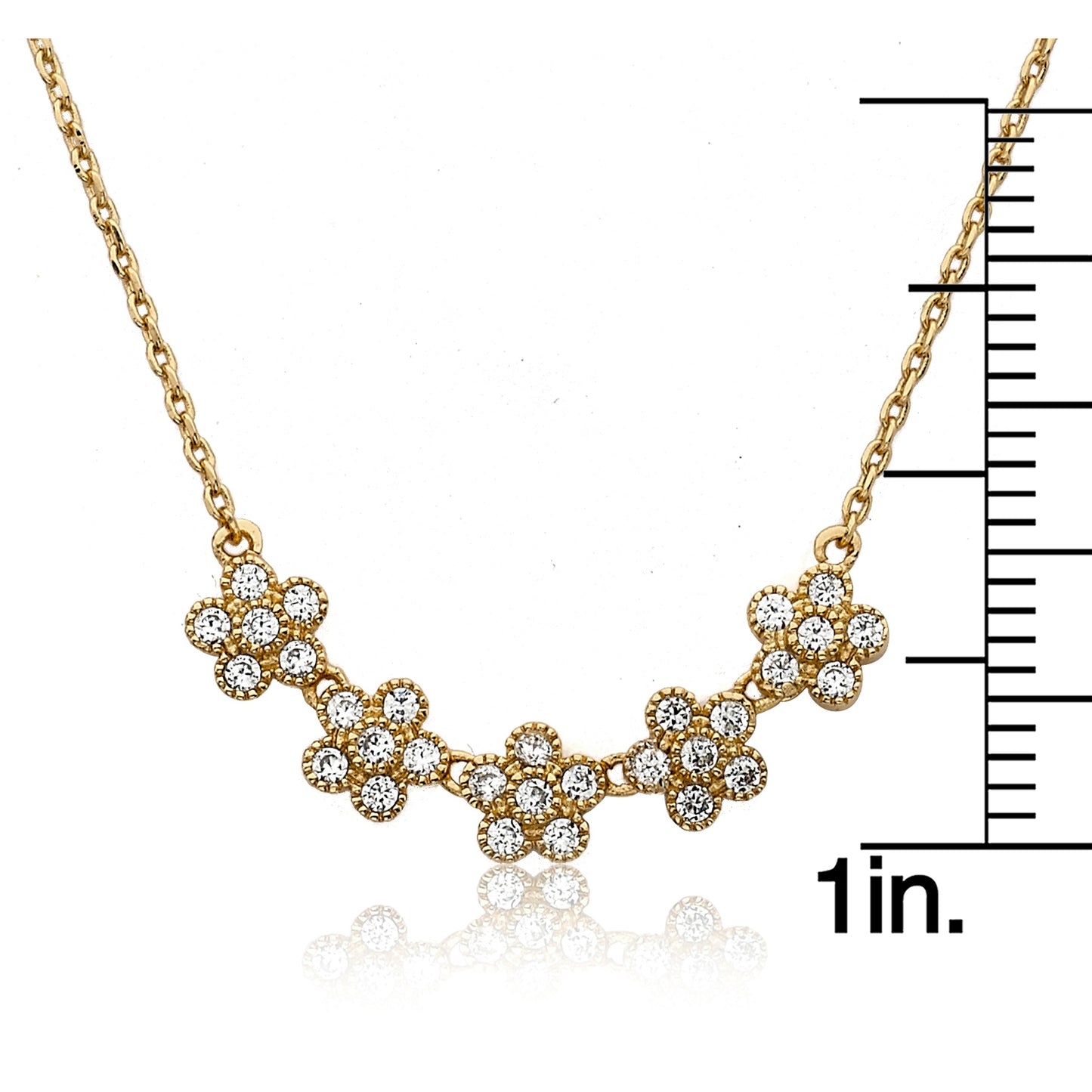 Cubic Zirconia Flowers Necklace