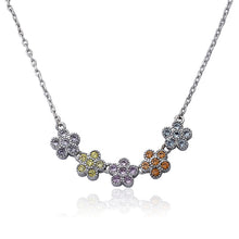 Cubic Zirconia Flowers Necklace