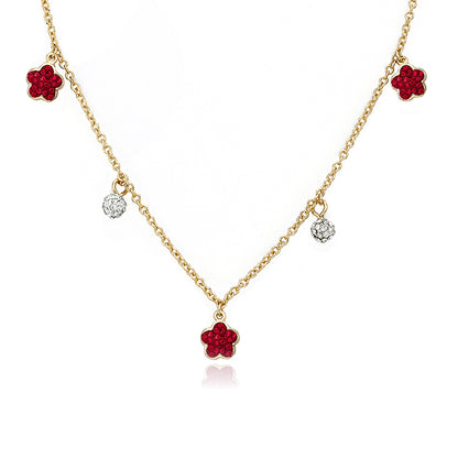 Crystal Flowers Chain Necklace