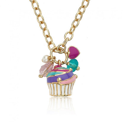 Swirl Cupcake Cluster Charm Necklace