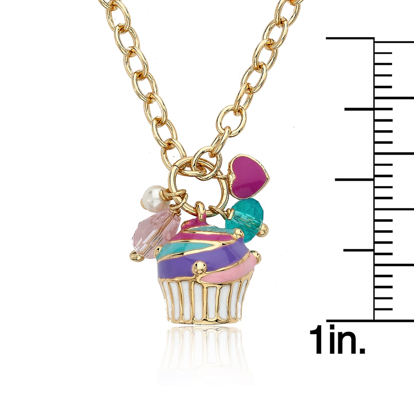 Swirl Cupcake Cluster Charm Necklace