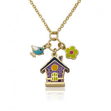 Enamel Birdhouse Necklace