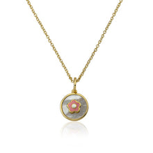 Mother Of Pearl Enamel Flower Necklace