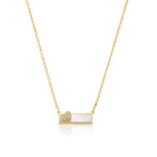 Cz Heart Bar Necklace