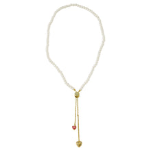 Heart Lariat Pearl Necklace