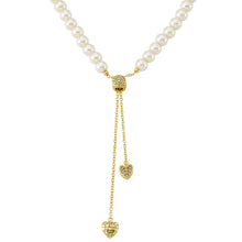 Flower Lariat Pearl Necklace