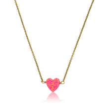 Glitter Girl Opal Heart Necklace