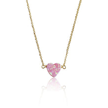 Glitter Girl Opal Heart Necklace