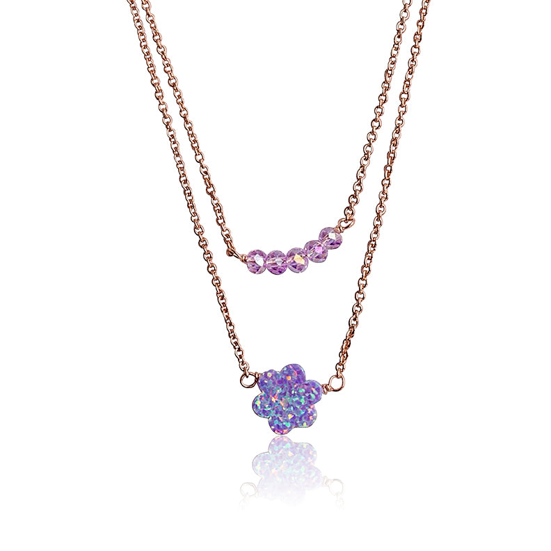 Glitter Girl Flower Necklace