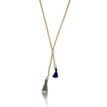 Mileez Mini Tassel Lariat Necklace