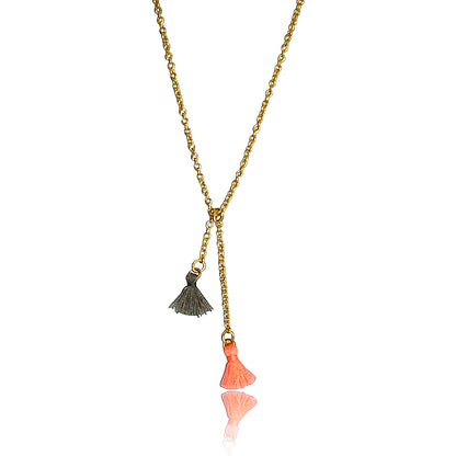 Mileez Mini Tassel Lariat Necklace