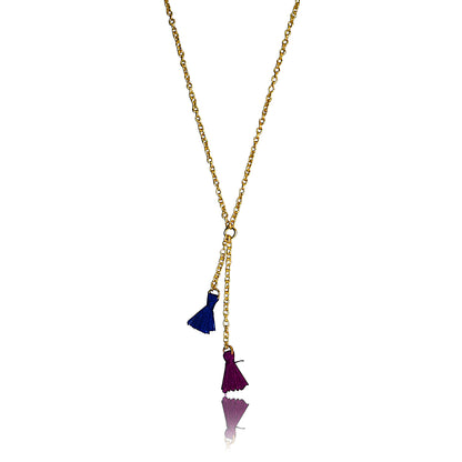 Mileez Mini Tassel Lariat Necklace