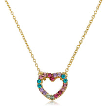 Rainbow Crystal Heart Necklace