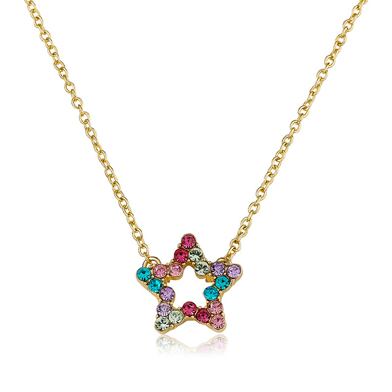 Rainbow Crystal Star Necklace