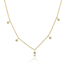 CZ Stars Dangle Chain Necklace