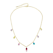 Rainbow Cz Drops Chain Necklace