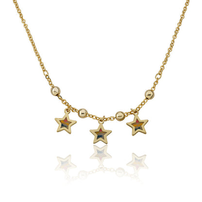 Triple Star Dangle Necklace