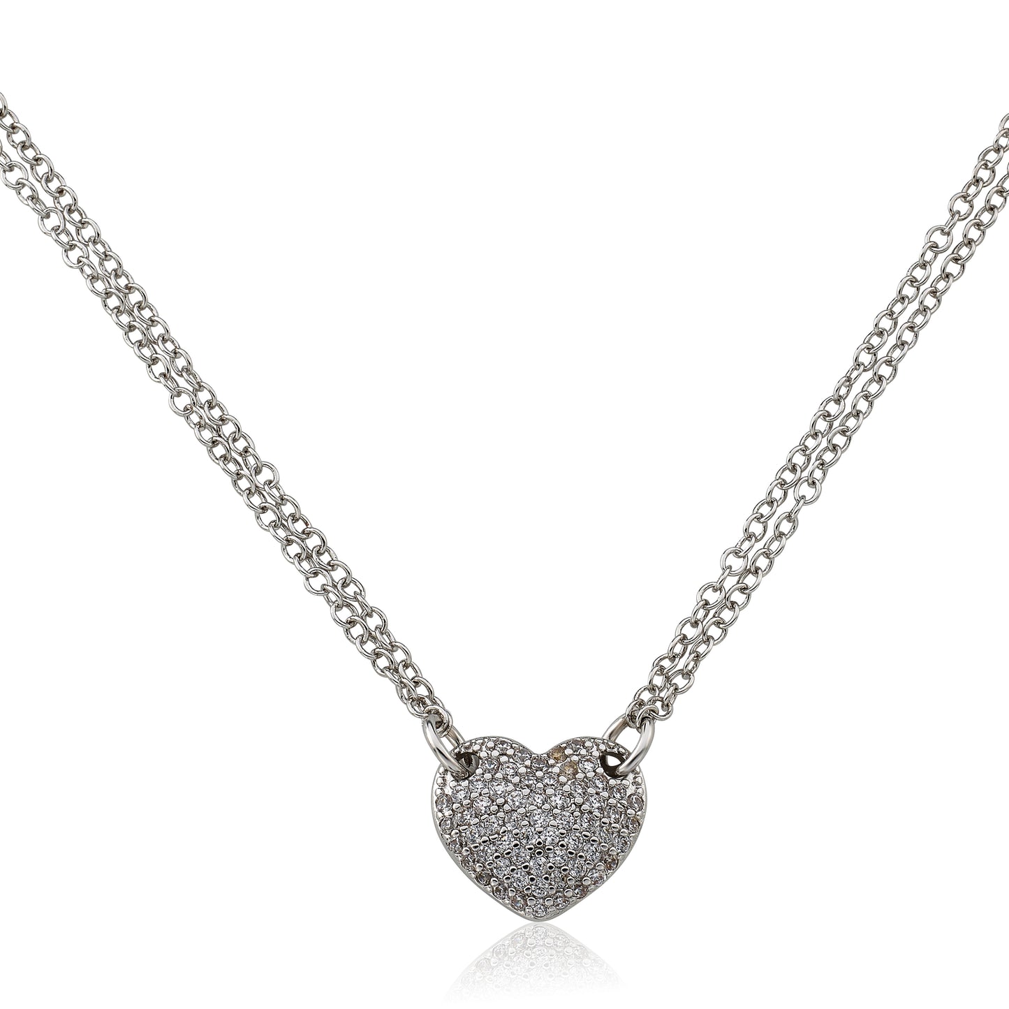 14k Gold Plated Small Heart Flower Necklace