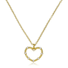 Cz Studded Rope Heart Necklace