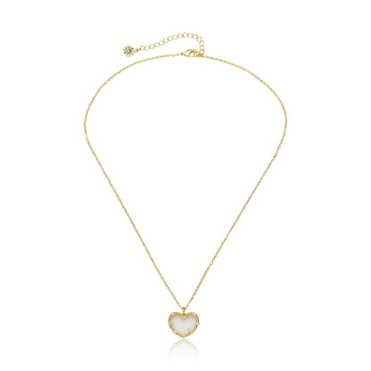 Cz Studded Rope Heart Necklace