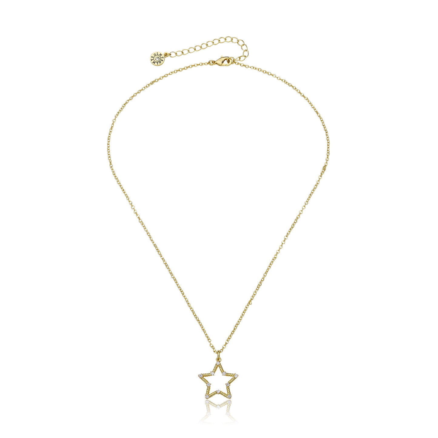 Cz Studded Rope Star Necklace