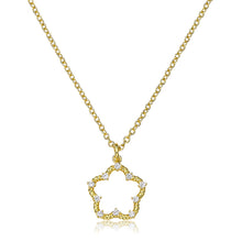 Cz Studded Rope Flower Necklace