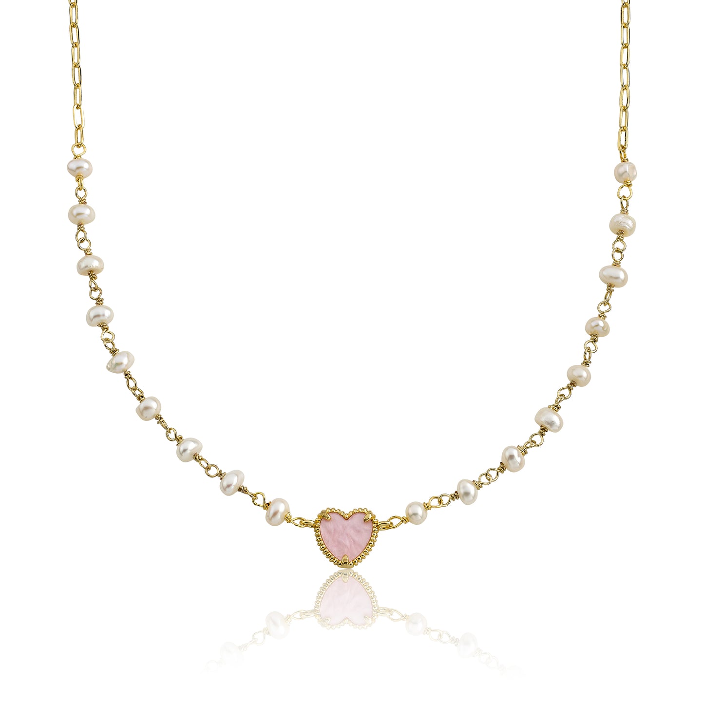 Mother Of Pearl Heart Necklace