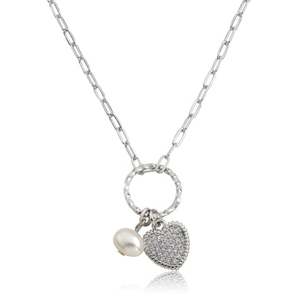 Micro Pave Heart Necklace