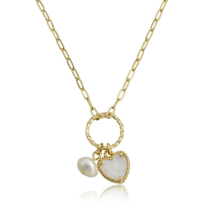 Mother Of Pearl Heart Necklace