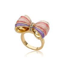 BOW BEAUTIFUL Enamel Striped Bow Ring