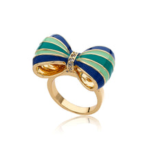 BOW BEAUTIFUL Enamel Striped Bow Ring