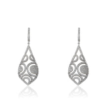 Micro-Pave Exquisite Open Teardrop Dangle Earrings