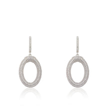 Micro Pave Rhodium O Shaped Earrings