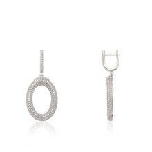 Micro Pave Rhodium O Shaped Earrings