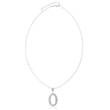 Micro Pave Rhodium O Shaped Necklace