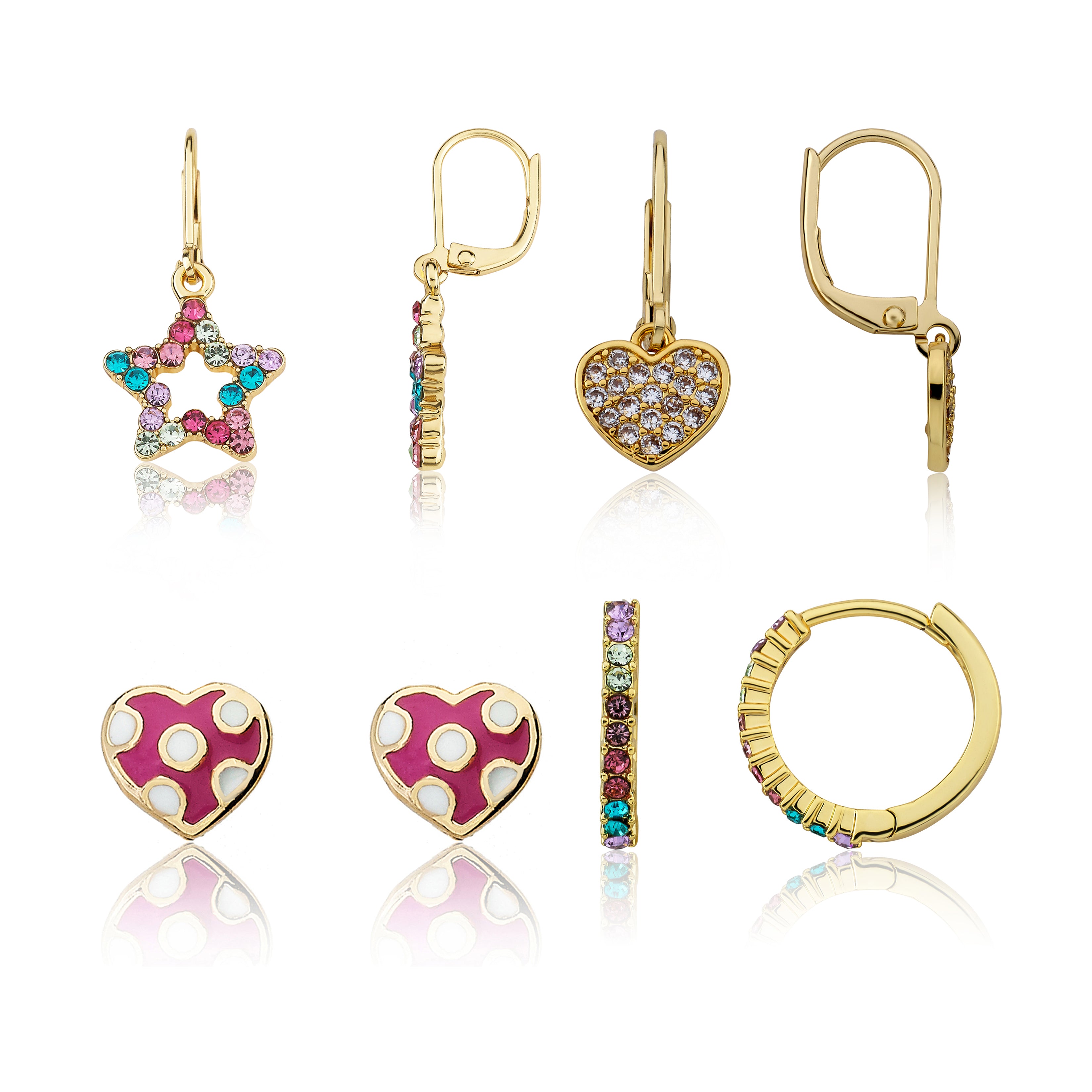 14K Gold Plated 4 Pack Earring Set – shoptwinstars