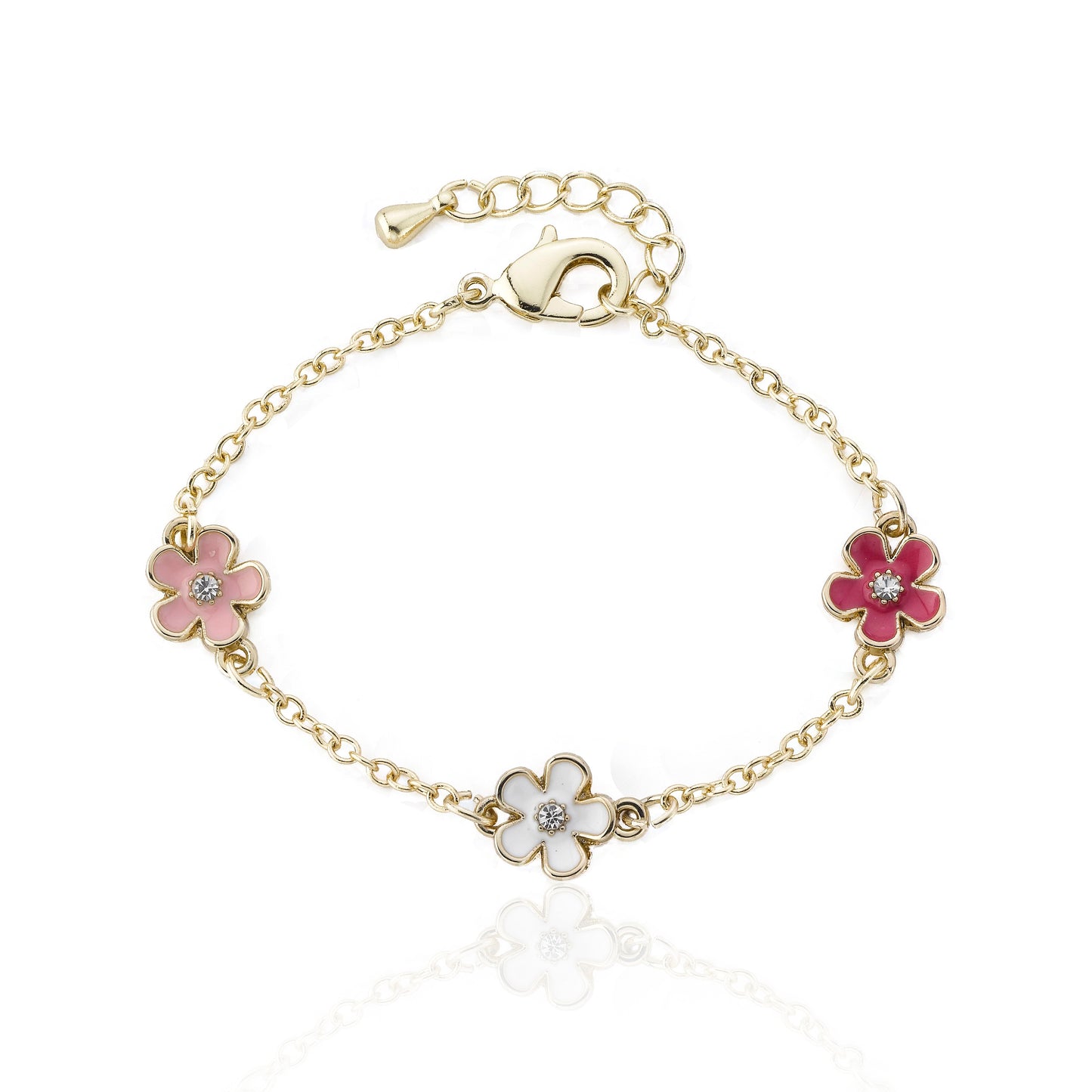 Sam K Multi Color Enamel Flower Charm Bracelet