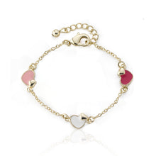 Multi Color Enamel Heart Charm Bracelet