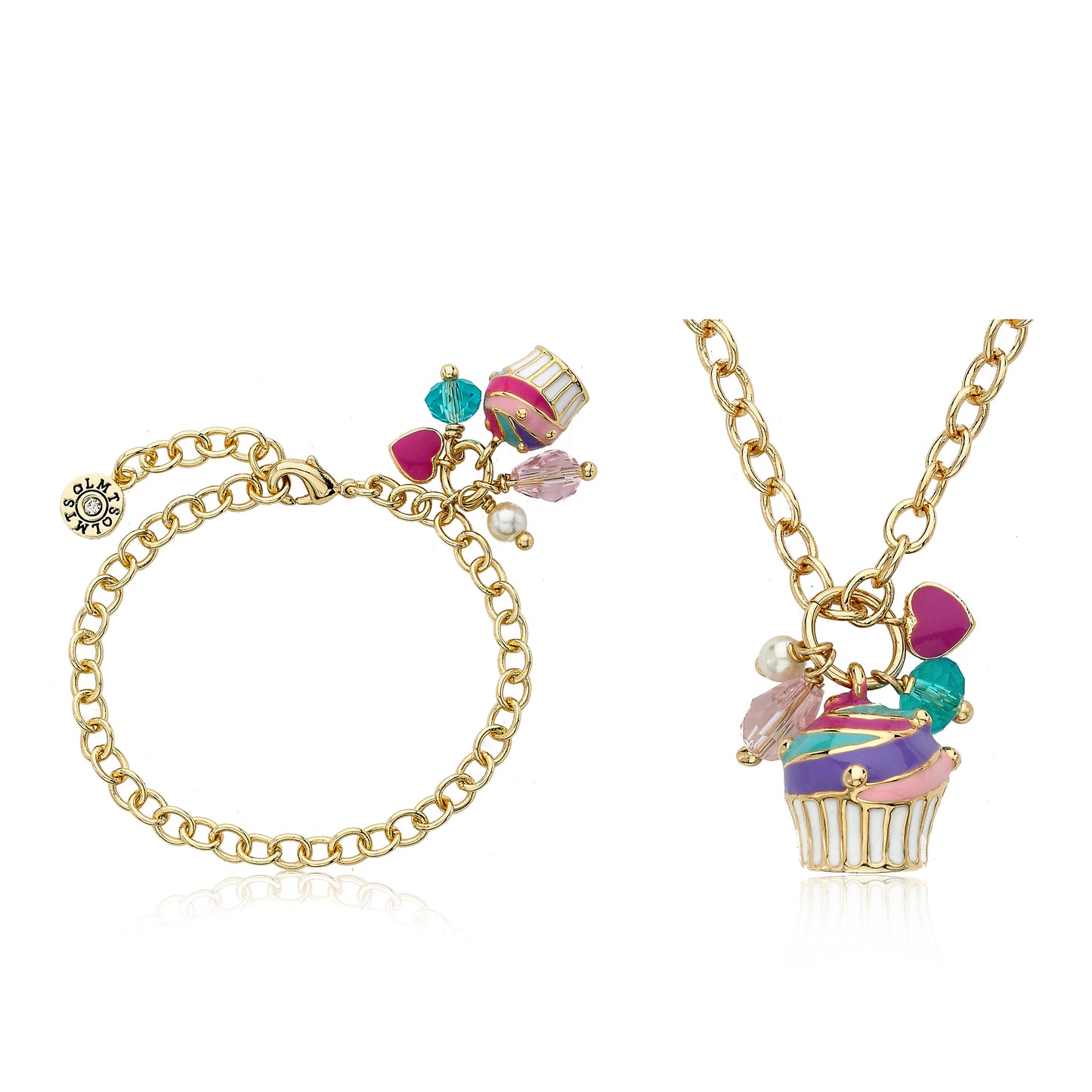 Cupcake Cluster Charm Bracelet